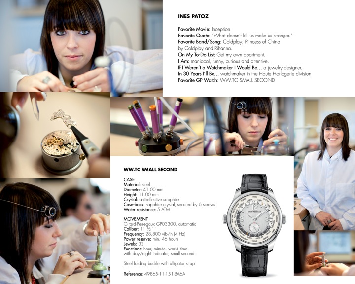 GP YW- Ines Patoz- LD1 Girard Perregaux watchmaker Ines Patoz